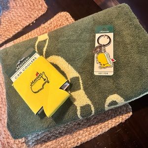 Masters Beach Towel, two can coolers (NWT)  and key chain (NWT)